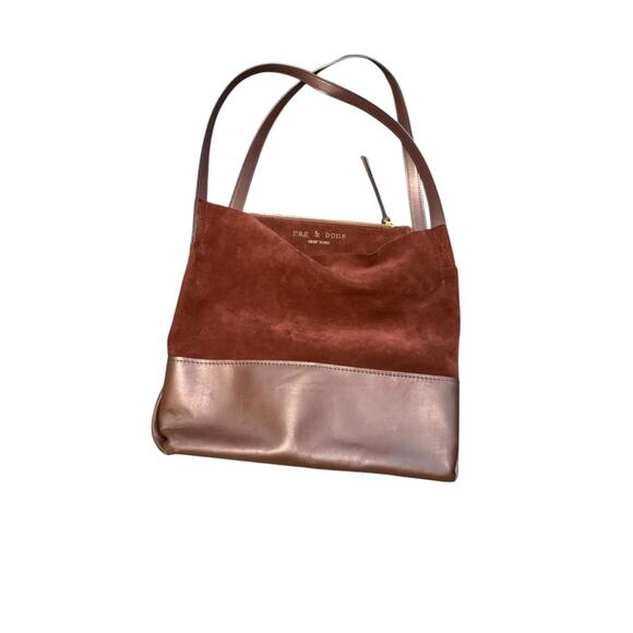 rag & bone Handbags - rag & bone Brown Suede and Leather Shoulder Bag